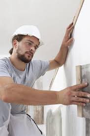 Chantier de plâtrage - tirage de joints